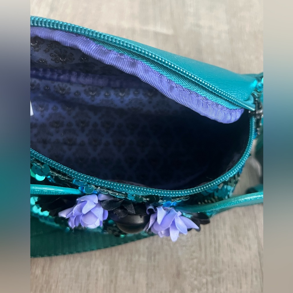 Disney Parks Loungefly Teal Sequin Mickey Ear fanny pack Belt Bag used 1x - Picture 4 of 4